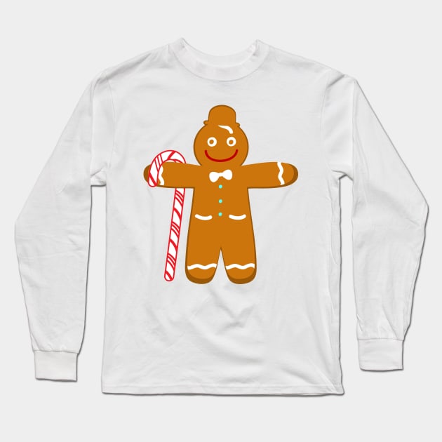 Gingerbread man goes hiking Long Sleeve T-Shirt by spontania